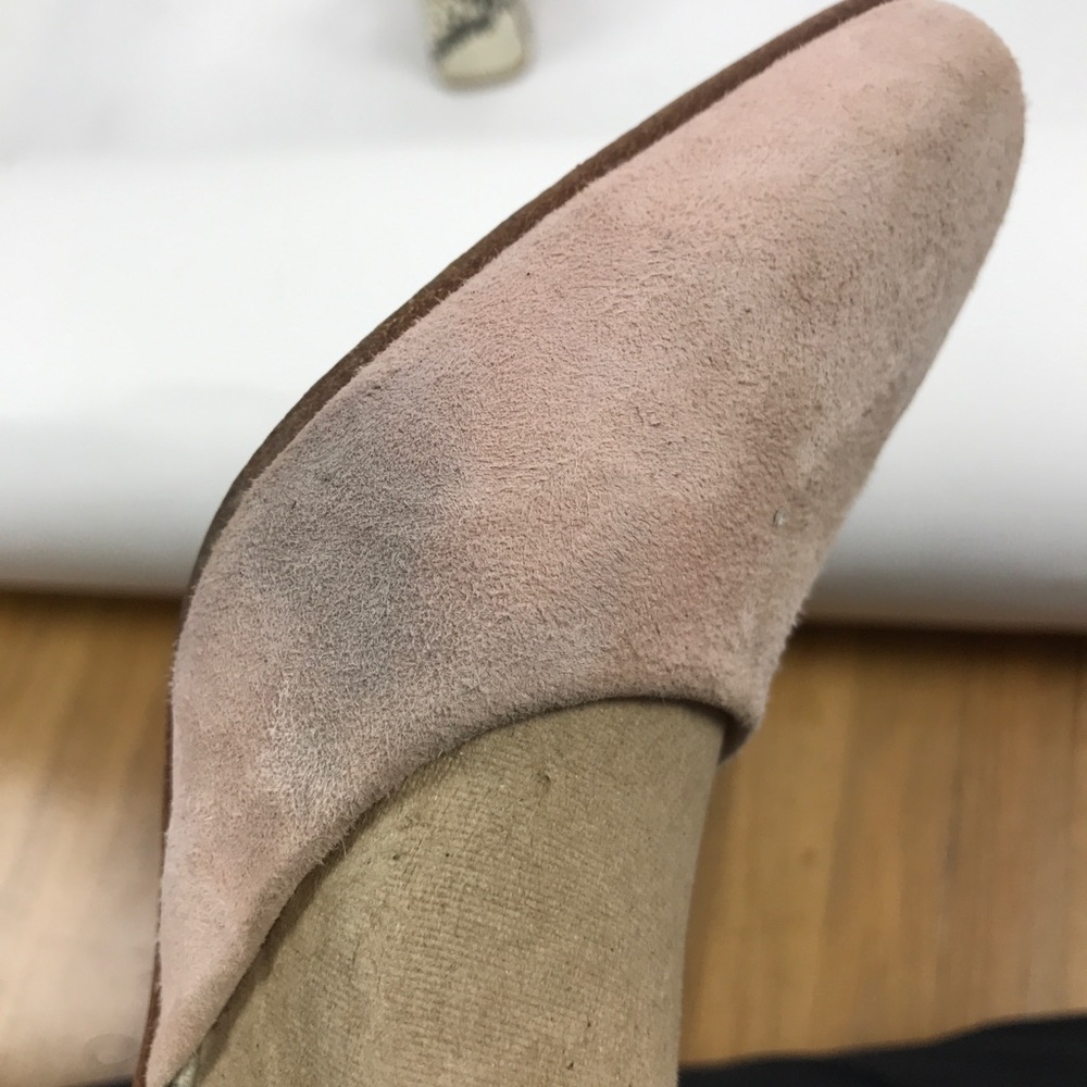 Aska Suede‎ Pink Snakeskin Heels Round Toe 35 - Picture 6 of 6
